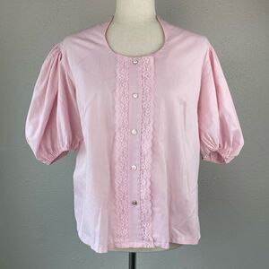 Vintage Pitchfork Brand Pink Button Down Shirt Size M EUC